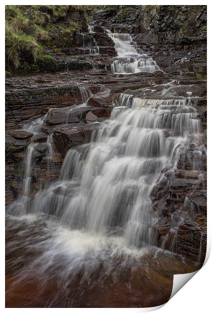 Grindsbrook Clough Waterfall Print by James Grant