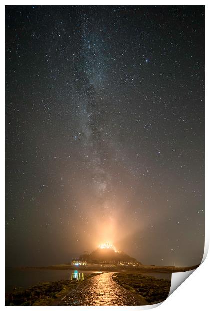 St Michaels Mount Milky Way  Print by James Grant