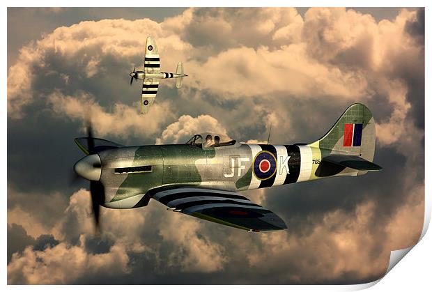RAF Hawker Tempest MkV JN765 June 1944 WWII Print by Steve Crompton