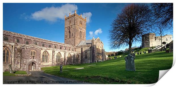 St David's Cathedral Print by Jan Allen