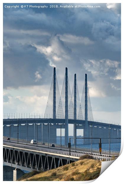The Oresund Bridge Print by K7 Photography