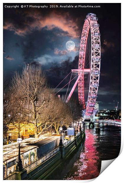 The London Eye - The Millennium Wheel Print by K7 Photography