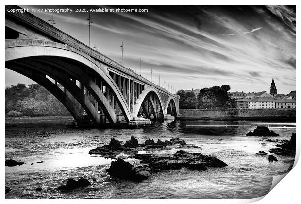 The Old A1 Bridge, Berwick upon Tweed Print by K7 Photography