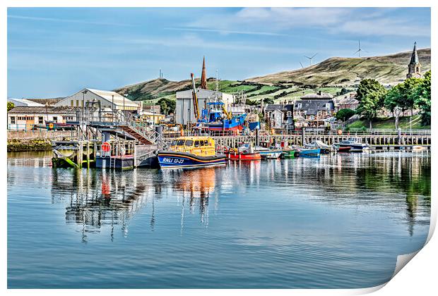 Girvan Harbour Reflection Print by Valerie Paterson