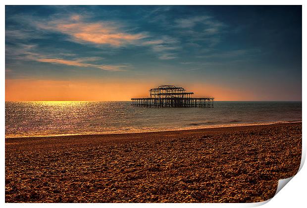 Brighton west Pier Sunset Print by Dean Messenger